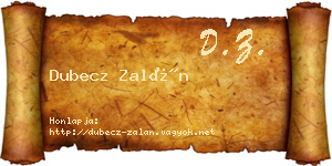 Dubecz Zalán névjegykártya